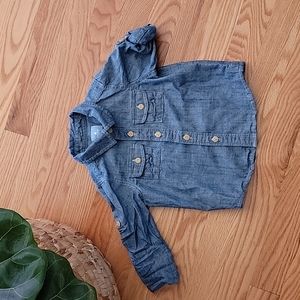 Baby GAP Blue Denim Chambray Long Sleeve Shirt